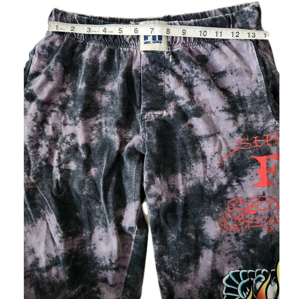 Vintage Y2K Ed Hardy Distressed Tie Dye Tattoo Printed Pajama Pants Sz Small - Picture 6 of 8